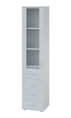 LE - 44 skříň léková prosklená, levá, bílá